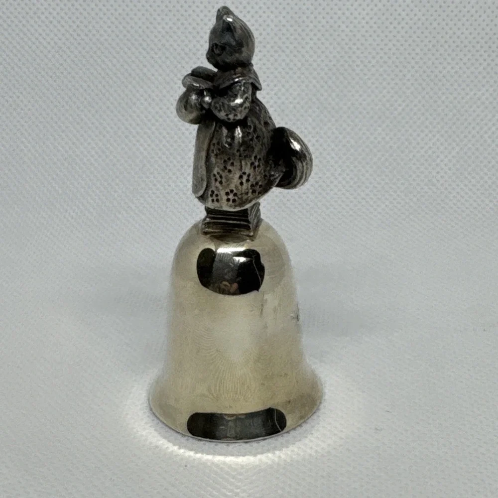Vintage NE Mrs Ribby Beatrix Potter Silverplate Figurine Bell